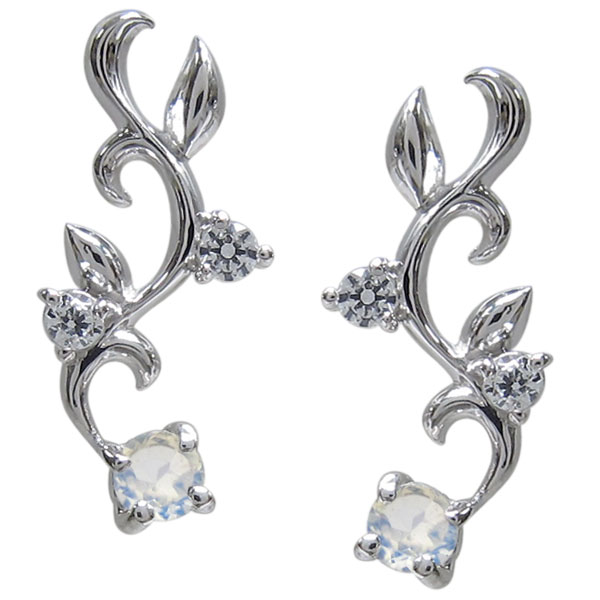 唐草 ピアス アラベスク プラチナ ロイヤルブルームーンストーン ピアスの通販は