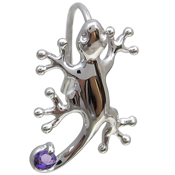 ヤモリピアス アメジスト ピアス 外れにくい ピアス K18_5