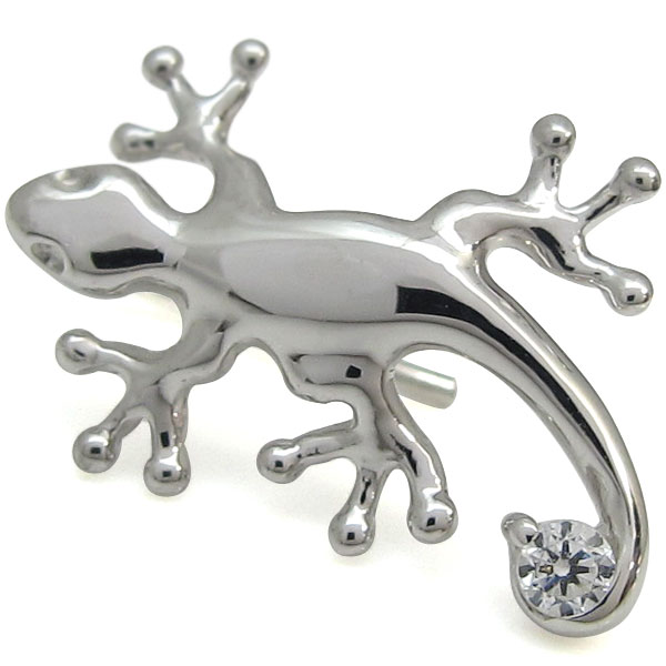 ダイヤモンド ピアス ヤモリ ジュエリー 10金 守宮 フックピアス