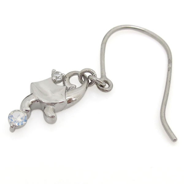 ロイヤルブルームーンストーン キャットピアス 猫 ピアス 10金