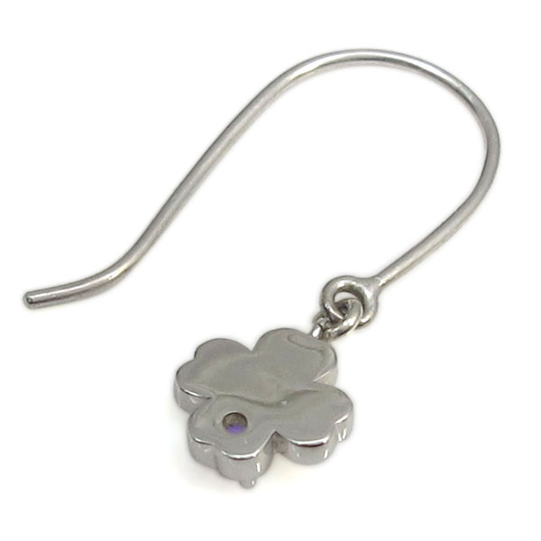 クローバー ピアス K10 アメジスト ピアス 四葉のクローバー] お花 アメジスト ピアス 2月誕生石 10k K10 10金