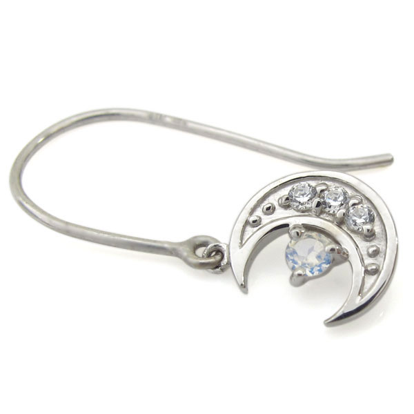 ムーンピアス 月 三日月ピアス ロイヤルブルームーンストーン フックピアス K18_4