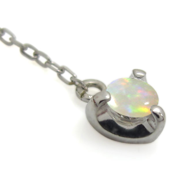 オパール ハートピアス ゆれる ロングピアス フリンジピアス K10 かわいい_3