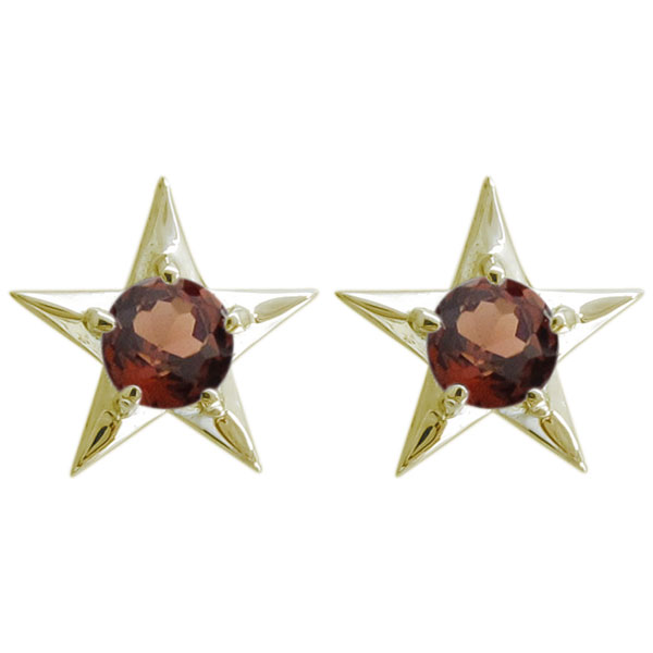 ガーネットピアス 星ピアス スターモチーフピアス 18金の通販は