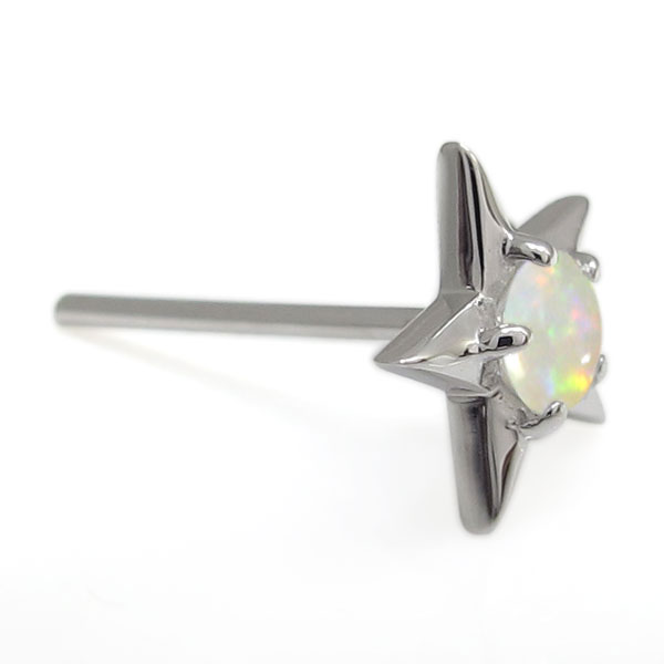 オパールピアス 星ピアス スターモチーフピアス 18金