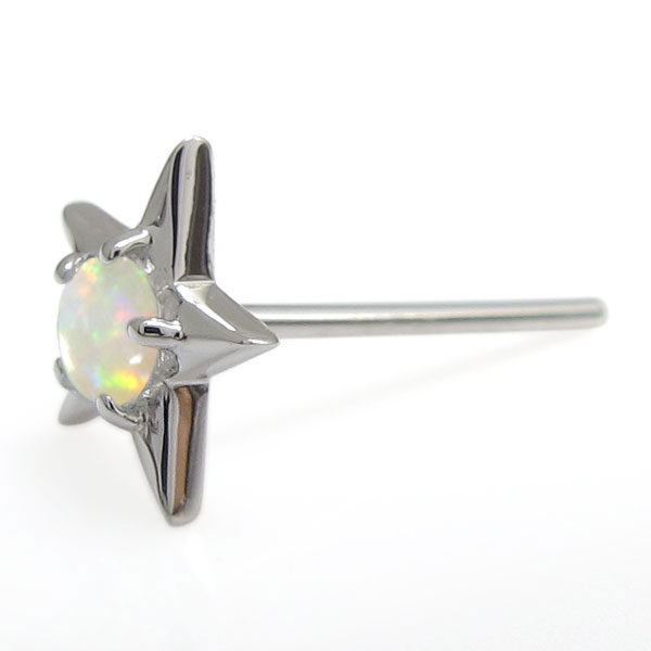 オパールピアス 星ピアス スターモチーフピアス 18金