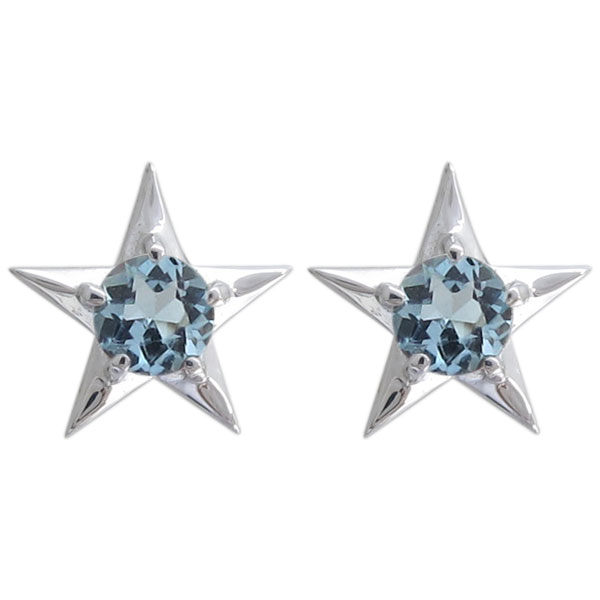スターピアス アクアマリンサンタマリア 星ピアス K10 スタッドピアス【RCP】10P06Aug16_6