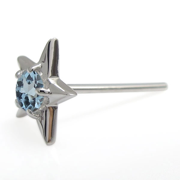 スターピアス アクアマリンサンタマリア 星ピアス K10 スタッドピアス【RCP】10P06Aug16_4