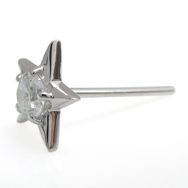 プラチナ スターピアス 星 ダイヤモンドピアス レディース_4