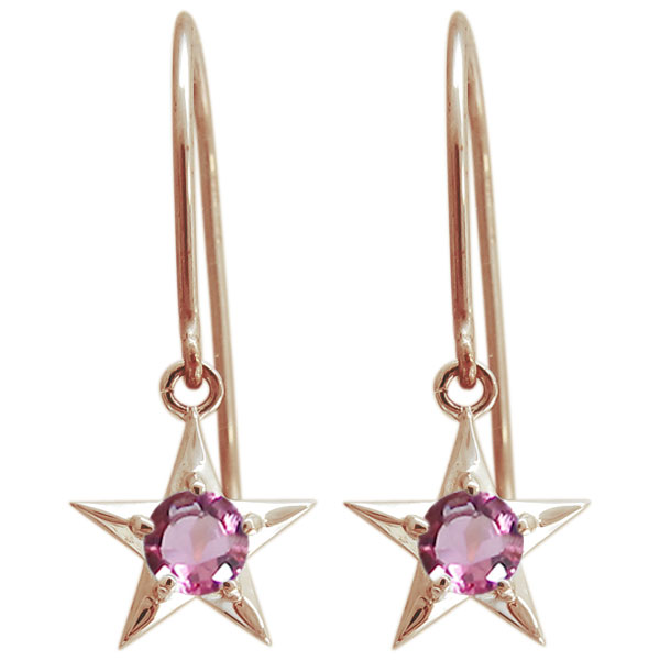 スターピアス 誕生石 フックピアス ゆれる 星ピアス 18金 かわいいの通販は 26,975円