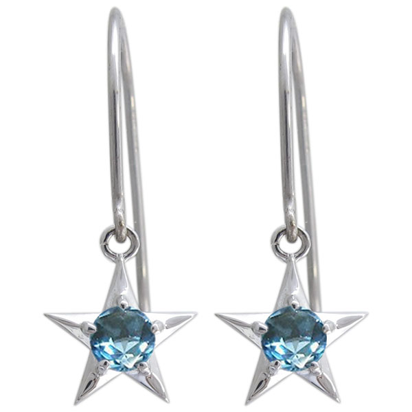 星ピアス スターピアス ブルートパーズ 10金 フックピアス_6