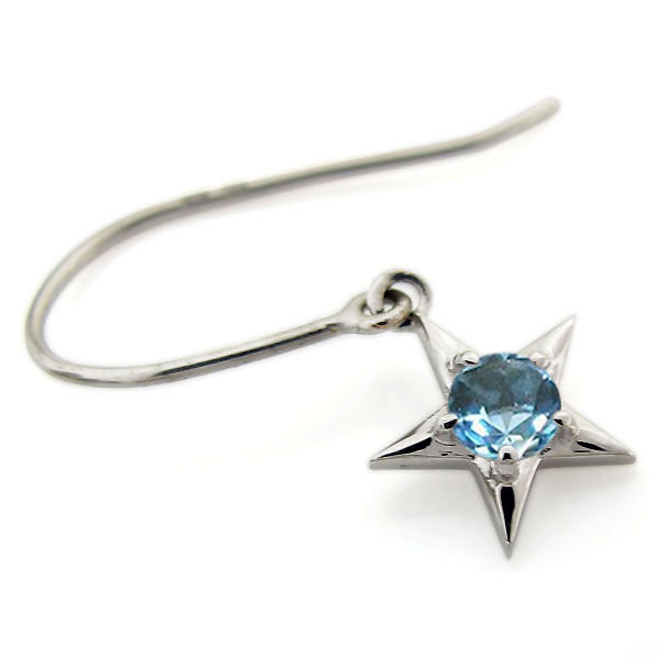 星ピアス スターピアス ブルートパーズ 10金 フックピアス_2