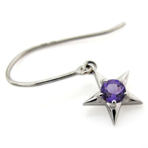 星ピアス スターピアス アメジスト 10金 フックピアス_2