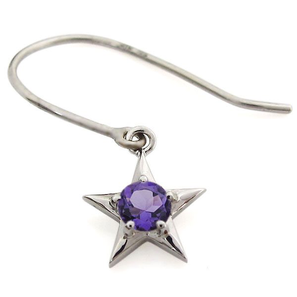 星ピアス スターピアス アメジスト 10金 フックピアス_3
