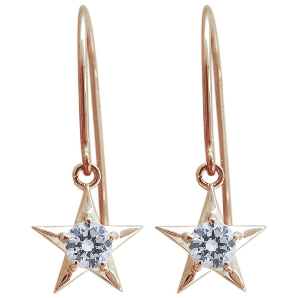ダイヤモンド シンプル K18 星ピアス スターモチーフピアスの通販は 73,600円