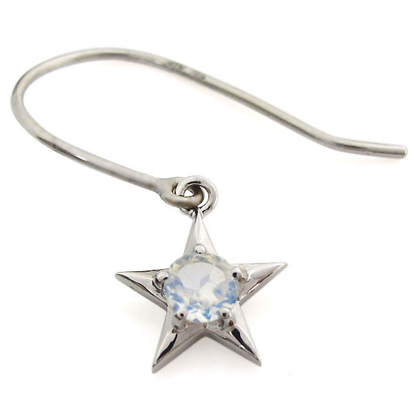 星ピアス スターピアス ロイヤルブルームーンストーン 10金 フックピアス_3