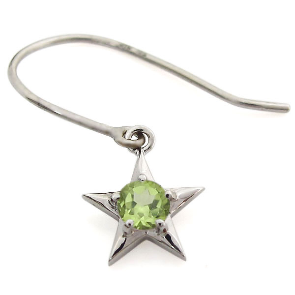 星ピアス スターピアス ペリドット 10金 フックピアス_3