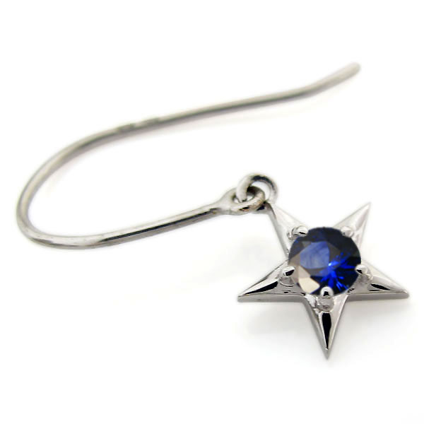 星ピアス スターピアス サファイア 10金 フックピアス_2