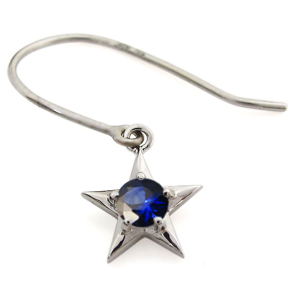 星ピアス スターピアス サファイア 10金 フックピアス_3