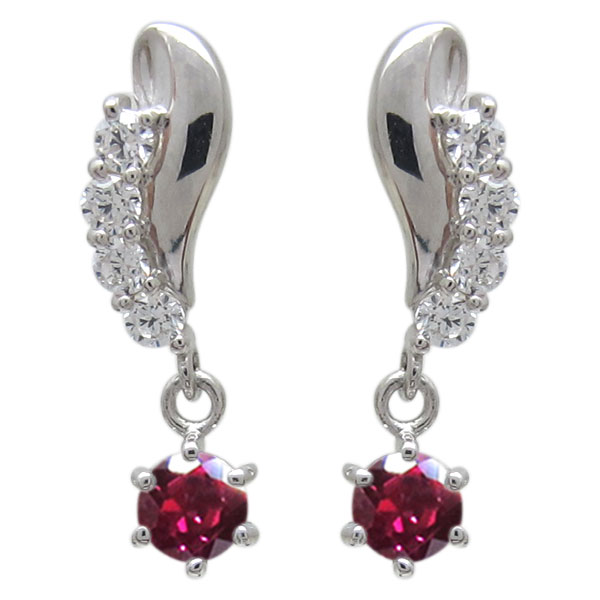 プラチナピアス 結婚10周年 ルビーピアス 一粒の通販は