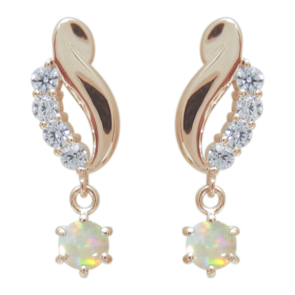 シンプルピアス オパールピアス K18ピアス 上品の通販は 48,360円