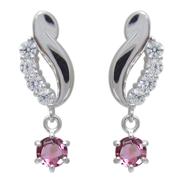 結婚10周年 プラチナピアス 一粒 ピンクトルマリンピアスの通販は