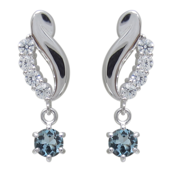 結婚10周年 プラチナピアス 一粒 アクアマリンサンタマリアピアスの通販は