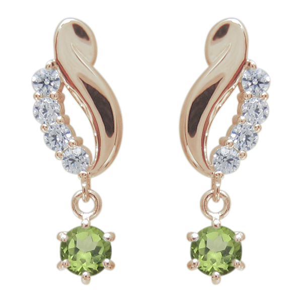 シンプルピアス ペリドットピアス K18ピアス 上品