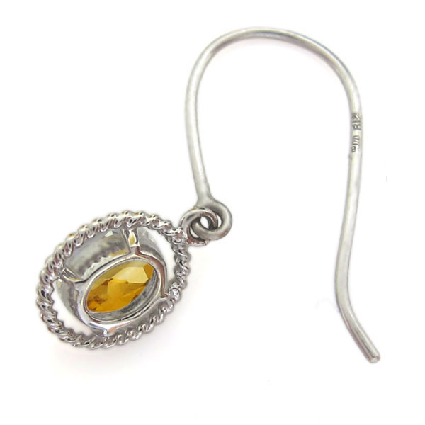 フックピアス シトリン 18金 シンプルピアス_2