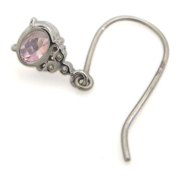 K18 オーバルピアス フックピアス ピンクトルマリン_2