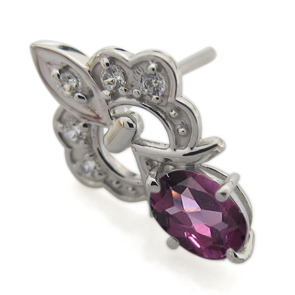 タンザナイト ピアス 百合の紋章 エレガント ピアス 10金 タンザナイト ピアス 百合の紋章 エレガント ピアス 10金