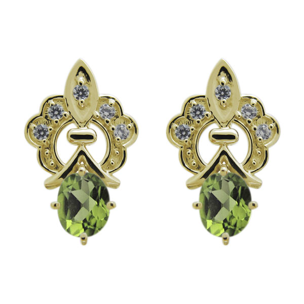 タンザナイト ピアス 百合の紋章 エレガント ピアス 10金 タンザナイト ピアス 百合の紋章 エレガント ピアス 10金