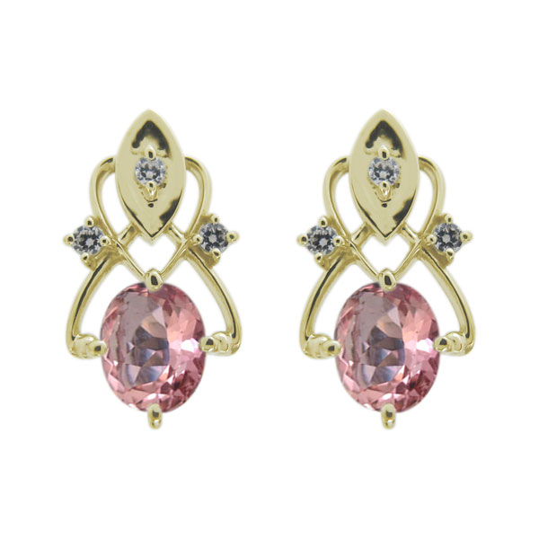 K18 オーバルピアス ピンクトルマリン スタッドピアスの通販は 70,800円