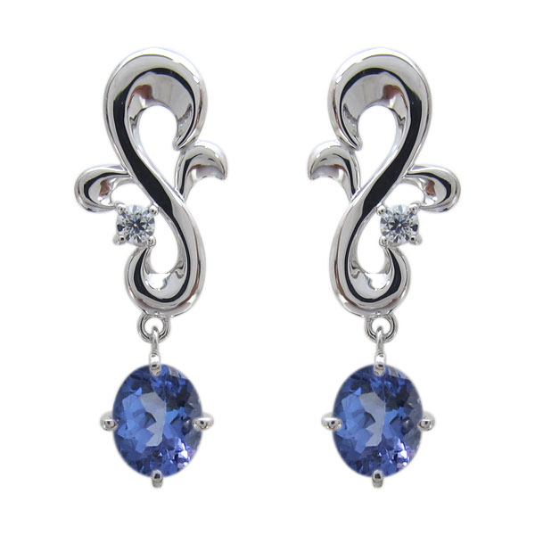 誕生石 タンザナイトピアス プラチナ アラベスク ピアスの通販は 74,600円