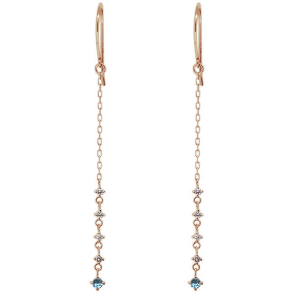 ロングピアス 揺れる シンプル 誕生石 18金 フックピアス かわいいの通販は