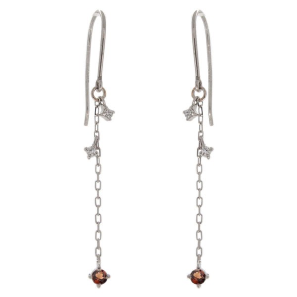 エメラルド ピアス プラチナ シンプル ライン フックピアス