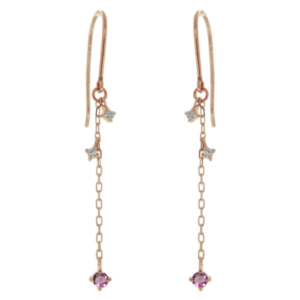 最高品質】 K18 ピンク トルマリン ピアス 18金製品 [0.5ct] 750 刻印