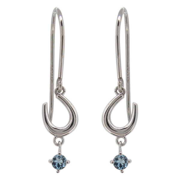 アクアマリンサンタマリア ピアス プラチナ レディース 馬蹄 3月誕生石の通販は