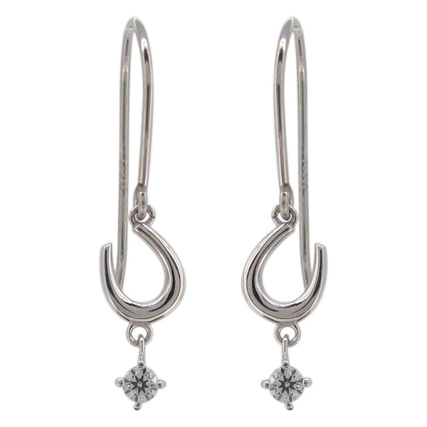 ダイヤモンド ピアス プラチナ レディース 馬蹄 4月誕生石の通販は