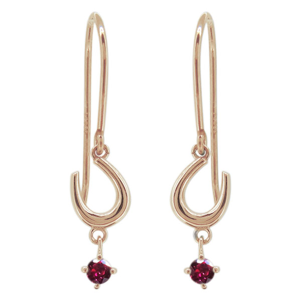 ピアス レディース ホースシュー ルビー 10金 馬蹄