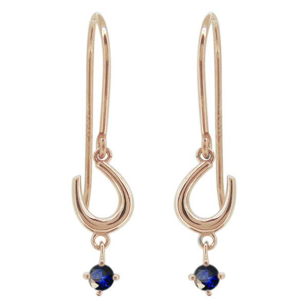 ピアス レディース ホースシュー サファイア 10金 馬蹄