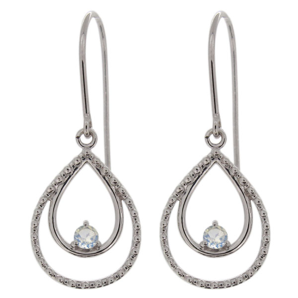 レディースピアス・雫・しずく・ドロップ型・誕生石・プラチナ・フックピアスの通販は