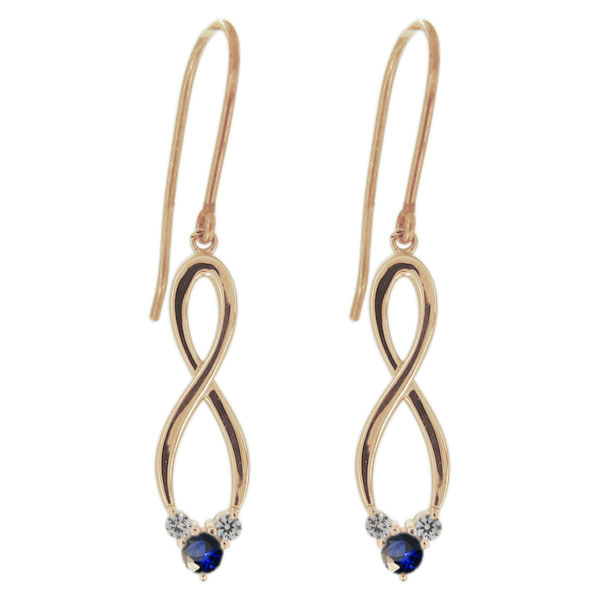 【送料無料】レディースピアス・サファイア・フックピアス・無限・インフィニティ・18金の通販は 33,605円