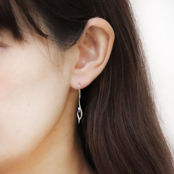 最適な価格 ピアス レディース アメジスト プラチナ シンプルピアス フック ゆれる かわいい Xmas クリスマス ピアス Sutevalle Org