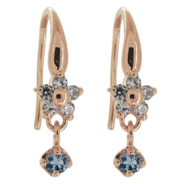 k18アクアマリン7号 高品質 1.52g アクアマリン アイオライト リング