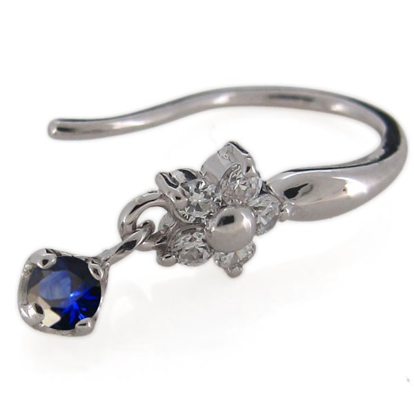 ピアス・レディース・サファイア・ゆれるピアス・プラチナ・花・フラワー_3