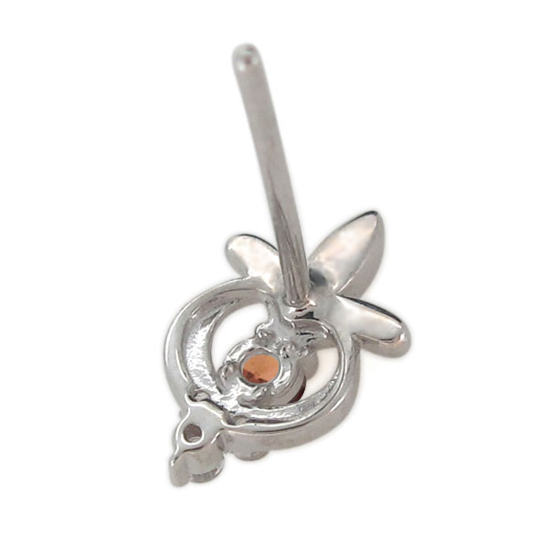 ピアス プラチナ レディース ガーネット スタッドピアス アンティーク 上品_2
