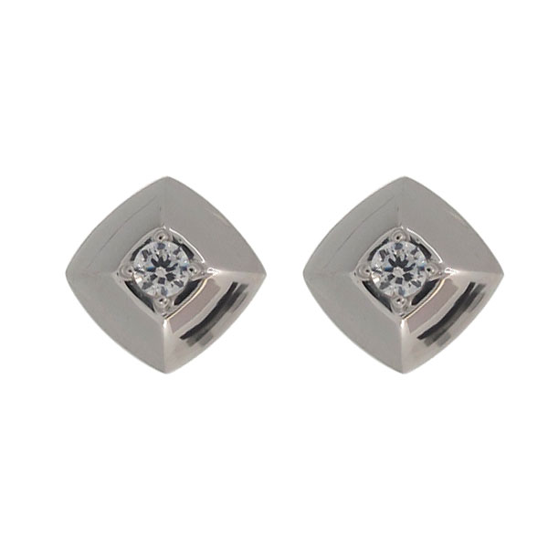 ダイヤモンド ピアス プラチナ メンズ シンプル スタッズピアス