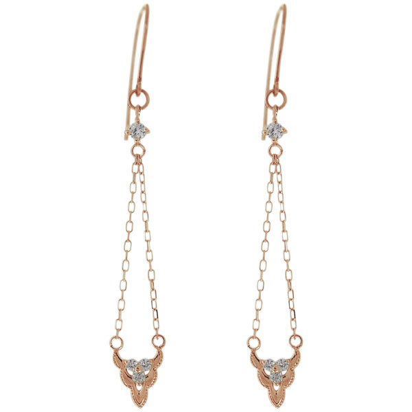 ピアス ロング 揺れる レディース ダイヤモンド 4月誕生石 上品の通販は