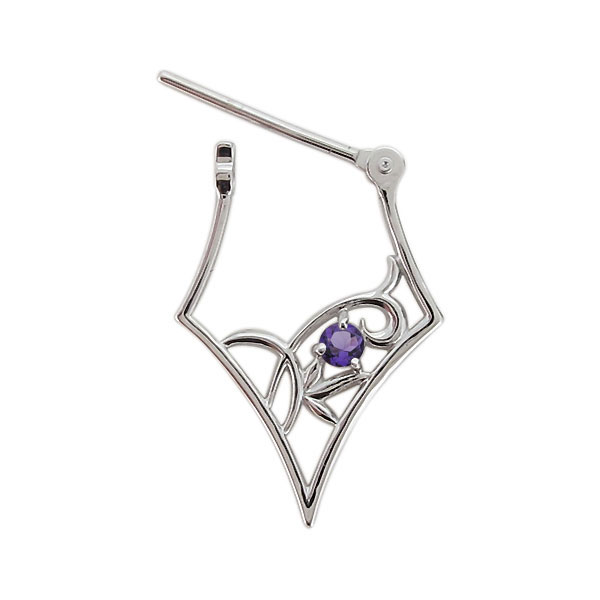 ピアス プラチナ アメジスト クロッシングピアス 唐草 アラベスク_5